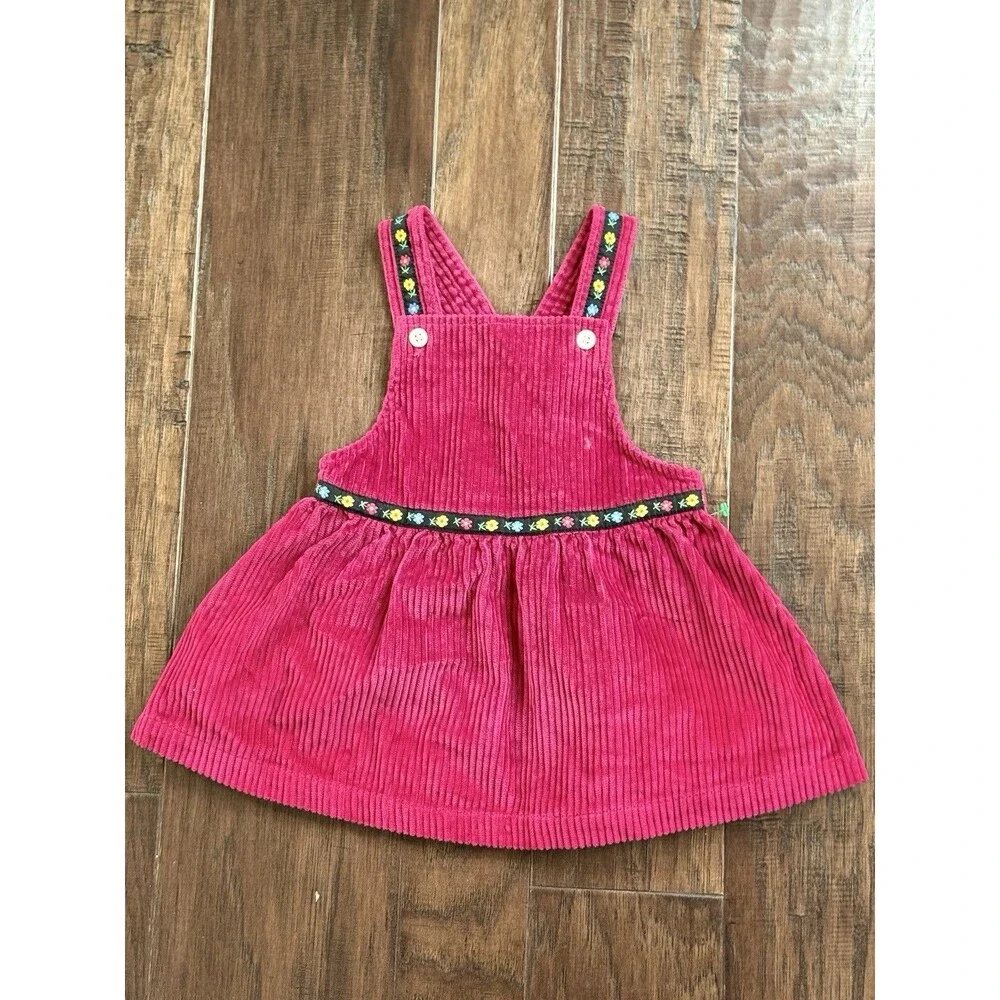 Rare Vintage Old Navy Toddler 12-18 Months Large Pink Corduroy Overall Girls